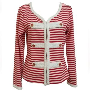 Katherine New York red white marine women's BlazerJacket with rope and anchor XL